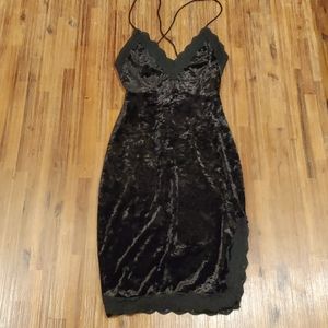 Women's Velvet Sexy Strappy Open-Back Dress